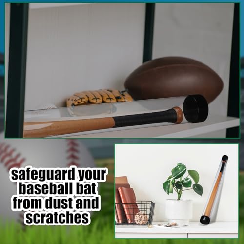 Pangda Baseball Bat Display Case 36 Inches Mahjong Mat Case Protected Plastic Baseball Bat Display Tube Box for Desk Wall(1 Set)