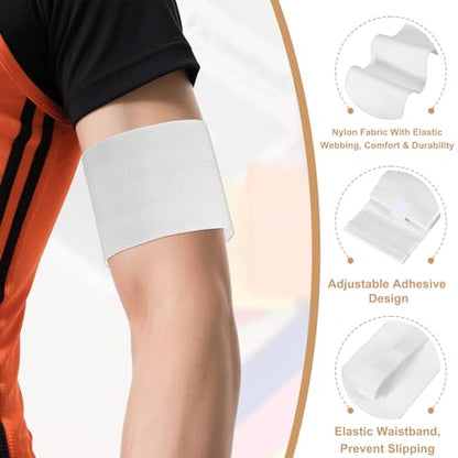 Captain Armbands, Adjustable Leader Arm Bands for Soccer Elastic Team Sport Arm Band-Fitting for Football/Volleyball/Rugby - color: White