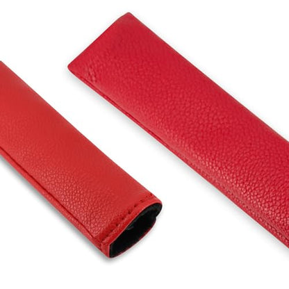 Golf Alignment Stick Cover Premium Leather Perfect Cover for Alignment Sticks Classic Blank Direction Rod Design Alignment Sticks Holder Golf Club Protector Holds 2 Sticks. - color: Red