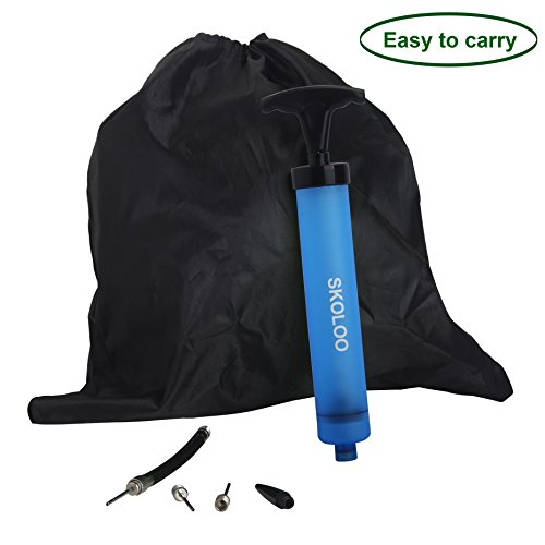 SKOLOO 10" Portable Hand Air Ball Pump Inflator Kit with Needle, Nozzle, Extension Hose for Soccer Basketball Football Volleyball Water Polo Rugby Exercise Sports Ball Balloon Swim Inflatables