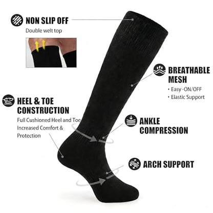 GRAPMKTG 3 Pack Softball Soccer Socks Baseball Football Socks for Youth Men and Women - color: Black, size: Small