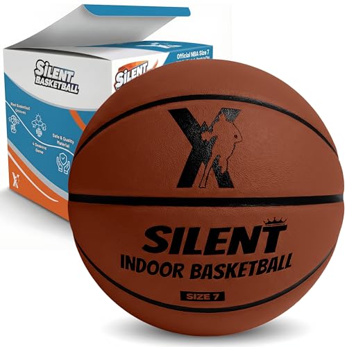 YGA Silent Basketball Size 7 (29.5"): Grooved Airless Indoor Basketball with Upgraded 95% Bounce - Ultra Quiet Basketball for Dribbling Indoor - Soft Foam Basketball with Realistic Grip & Deep Grooves - color: Dark Brown, size: Gift Box, Ready to Play