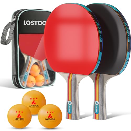 Professional Ping Pong Paddles Set of 2/4 with Portable Oxford Cloth Ping Pong Case and 3 Star Balls, Table Tennis Paddles for Adults and Family Outdoor Games - color: Gray