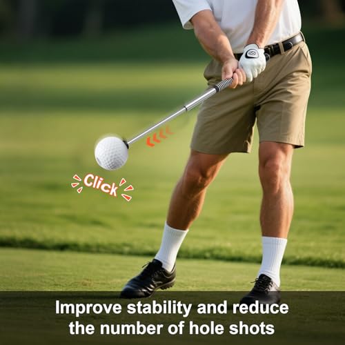 Pro-Level Retractable Golf Swing Trainer - Right-Handed Click Stick Golf Grip Trainer | Practice & Pre-Round Warm-Up Golf Training Aid