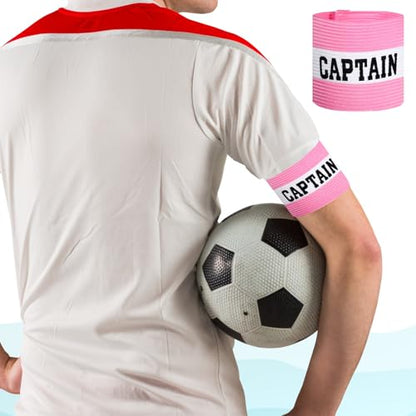 3PCS Captain Armbands, 9x29Cm/3.5x11.5 Inch Pink Soccer Captain Armband Adjustable Leader Armband Team Sport Armband Football Rugby Basketball Player Band for Adult Youth Soccer Volleyball Team