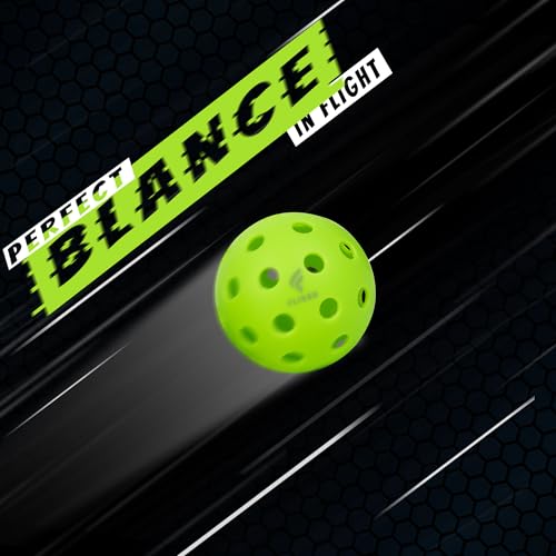Fligon Pickleball Balls, 12-Pack, Pickleball Balls 40-Hole Outdoor Design, High Bounce, True Flight & Durability for All Skill Levels（Green）