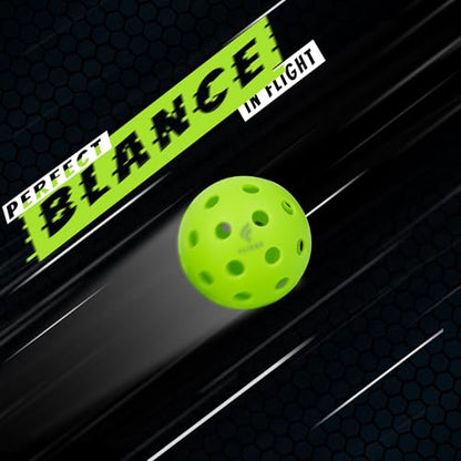 Fligon Pickleball Balls, 12-Pack, Pickleball Balls 40-Hole Outdoor Design, High Bounce, True Flight & Durability for All Skill Levels（Green）