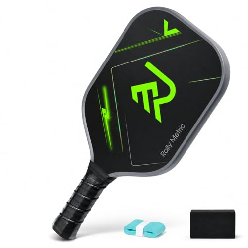 Carbon Fiber Pickleball Paddle – 16mm Honeycomb Core for Control & Stability, Wide Sweet Spot, Lightweight Grip, Includes 2 Overgrips & Cleaning Eraser - color: Black