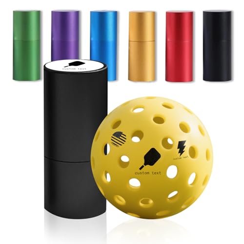 Personailzed Pickleball Stamp Marker – Custom Name Stamper for Pickleballs | No Mess, Long-Lasting Ink | Easy to Use Gift for Players & Lovers | Fun Customized Pickleball Gifts - color: Black