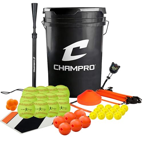 Champro Fastpitch Masters Home Training 6-Gallon Bucket with Softballs - size: 11-Inch