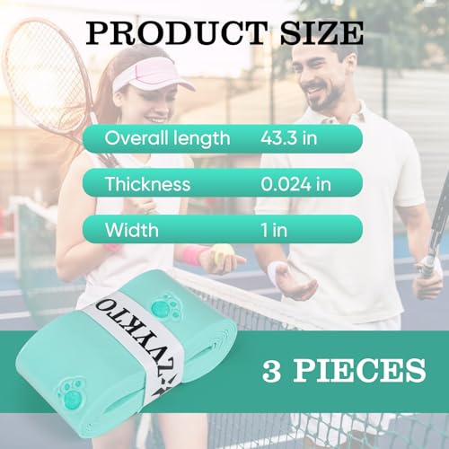Tennis Racket Grip Tape, Ultra Thin Tacky Tennis Overgrip for Sweat Absorption & Control – Durable Anti-Slip Replacement Grip for Tennis, Badminton & Pickleball (3 Pack) - color: CAT GREEN