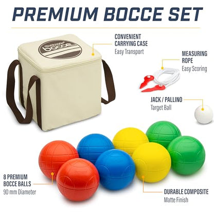 GoSports 90 mm Bocce Ball Sets - Outdoor Lawn Game - Composite or Resin - color: Composite