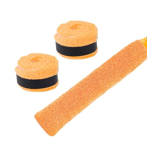 2 Pcs Tennis Racket Grip Tape, Towel Tennis Overgrip Tape, Anti-Slip Absorbent Grip, Racket Overgrip Tape,9 Colors - color: Orange