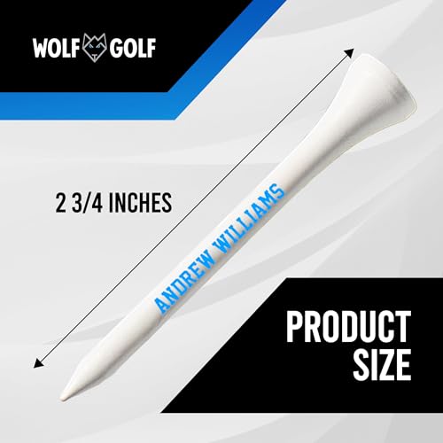Personalized Custom Golf Tees - Choose Font and Color - Gift Set - Sets of 50, 100 or 200 Tees