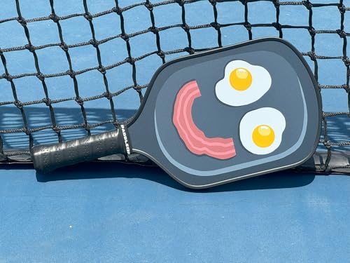 Funny Pickleball Paddles | USAPA Approved Paddle | T700 Carbon Fiber Surface | Propropylene Honeycomb Core | Non-Slip Cushion Grip | Single Paddle | High Grit & Spin | Fun Design - color: Frying Pan