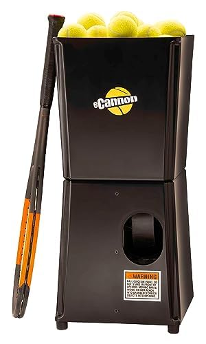 Sports Tutor eCannon Tennis Ball Machine with TOPSPIN and Oscillator. Compact - only 23 lb. for Intermediate & Advanced Players. Made in USA by #1 Tennis Machine Company.