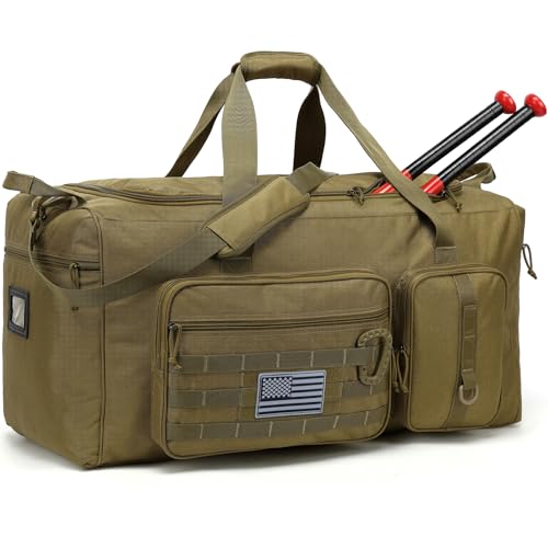 120L Extra Large Baseball Duffle Bag for Adult Softball Gym Bag with Shoe Compartment, Sports Duffel Bat Equipment Bag Coach Team Catchers Gear Bag for Hockey Football Basketball Soccer, Brown - color: Brown