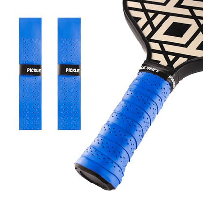 Pickle Grips Pickleball Paddle Grip Tape - Overgrip Grip Wrap for Pickleball Racket - Moisture Wicking Paddle Grip Wrap (2 Pack) - color: Blue