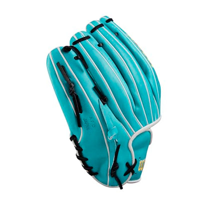 Wilson Spring 2025 A2000® Baseball Gloves - color: Teal/Yellow/Black, size: Pitcher - 12"