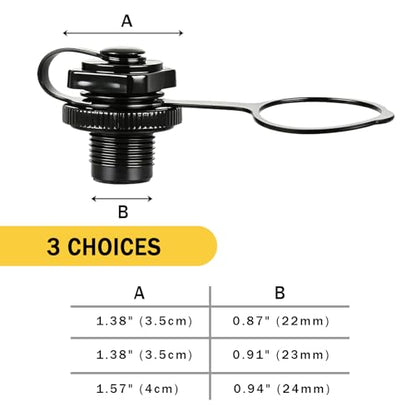 Boston Valve 2 Pack for Inflatables, Replacement for Rafts and Tubes 22 23 24mm - size: 22mm