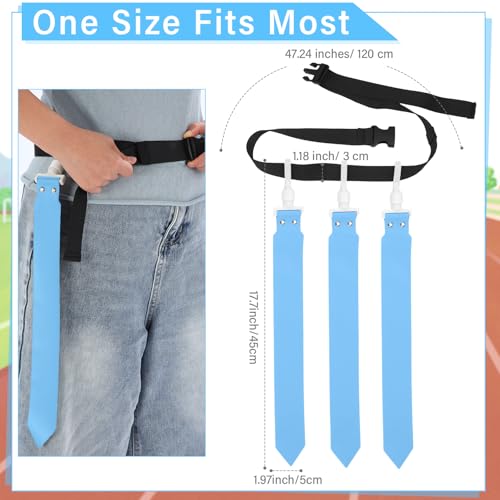 Junkin 6/8/10 Players Flag Football Sets Adjustable Football Belts and Flags for Youths Teens Kids Adults Players Sports Team - color: Sky Blue