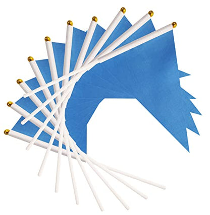 50 Pack Blue Pennant Small Mini Flags On Sticks,Hand Held Solid Blue Pennant DIY Graffiti Flag,Party Events Celebration,School,Grand Opening,Kids Birthday,Sports Clubs,Flower Pot - color: Blue