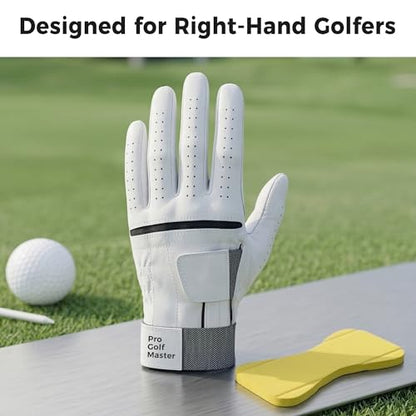Golf Wrist Training Glove, Golf Grip Trainer - Glove Men Left Hand, Wrist Brace for Eliminate Slices Hooks, Swing Training Aid - Improve Wrist & Grip Position for Right-Handed Beginners