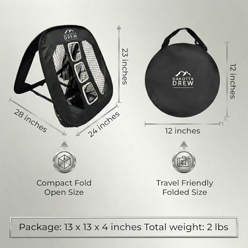 Golf Chipping Net with 20 Foam Balls, Hat Clip, Ball Marker & Carrying Bag for Indoor & Outdoor Practice, Portable Golf Practice Net for Backyard Golf Training