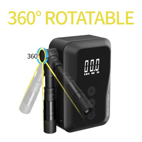Electric Mini Bike Pump,Portable Bicycle with Digital Pressure Gauge,Smart Auto Stop,Max 150 PSI,USB-C Rechargeable, Presta & Schrader Valve for Road Bike,MTB,E-Bike,Motorcycle,Balls