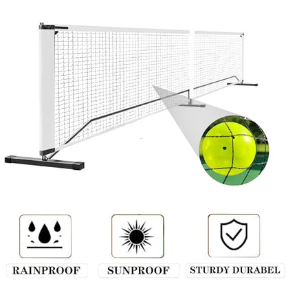 Pickleball Net for Driveway, 22FT Portable Regulation Pickleball Net System with Metal Frame, 4 Paddles, Carry Bag, Weather Resistant & Easy Setup for Backyard, Park, Beach