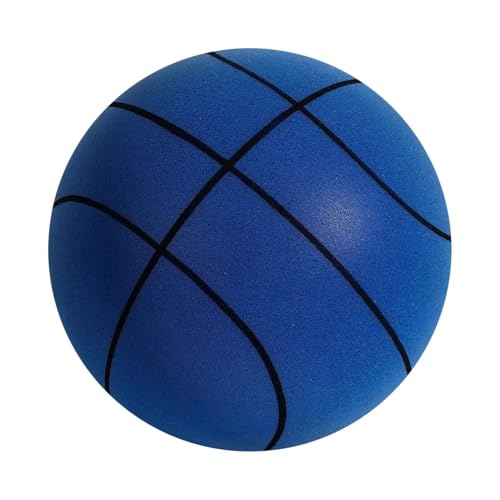 Silent Basketball, Soft Foam Indoor Basketball, Highly Bounce Quiet Foam Ball, Quiet Dribbling & Training, Real Feel Silent Play for Adult - color: Blue, size: Oversized [24cm-7#]