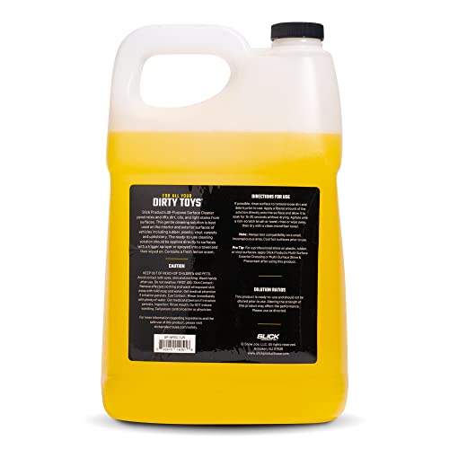 Slick Products All-Purpose Surface Cleaner – Heavy-Duty Interior & Exterior Car Cleaner for Vinyl, Plastic, Rubber, Carpet & Upholstery – Ready-to-Use Formula with Fresh Lemon Scent – 128 oz. - size: 128 Fl Oz (Pack of 1)