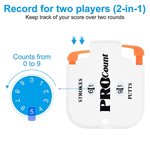 PATIKIL Golf Score Counter, 2 Digits Scoring Keeper Mini Golf Shot Stroke Counter for Golf Game Scorekeeper Outdoor Sport