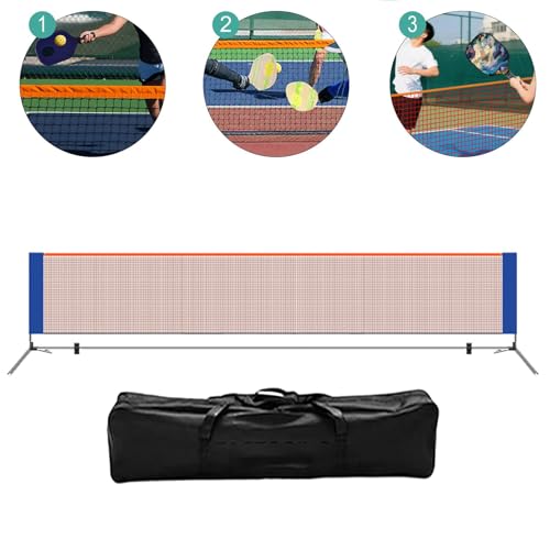 predolo Pickleball Net Portable Pickleball Net System Foldable Carry Bag Easy Install Steel Tube Suitable for Driveway Garage Backyard Indoor
