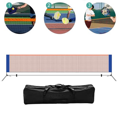 Pickleball Net Portable Pickleball Net System Foldable Steel Tubes with Carry Bag Simple Setup Material Suitable for Backyards Garages School - size: 5.1m