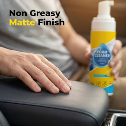 4-in-1 Multi-Enzyme Foam Spray Cleaner, Multipurpose Foam Cleaner for Car Interior Kitchen Bathroom Sofa, Lemon Fresh Scent, Deep Cleaning Spray for Leather Fabric (Foam Cleaner 1 Set)