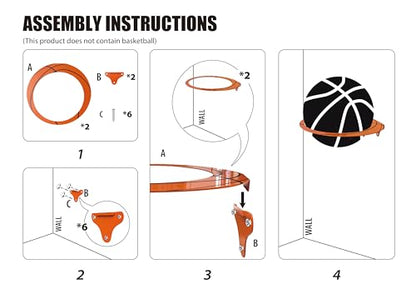 Set of 2 Metal Wall Mount Basketball Holder, Ball Holders Display Rack ，for Basketball, Sports Room Decor， for Boys Bedroom