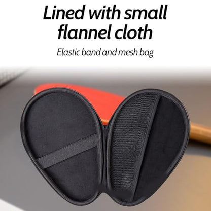 Table Tennis Racket Case Ping Pong Paddle Case Storage Pocket Hard Cover Large Capacity Container Bag Gourd Shape for Sports Accessories Texture (Black)