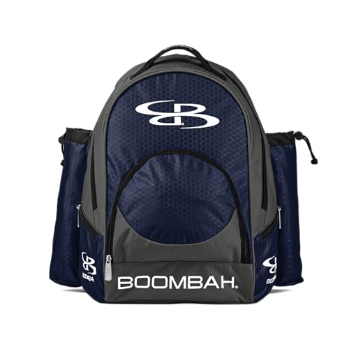 Boombah Tyro Baseball/Softball Bat Backpack - 20" x 15" x 10" - Holds 2 Bats up to Barrel Size of 2-5/8" - color: Charcoal/Navy_C23