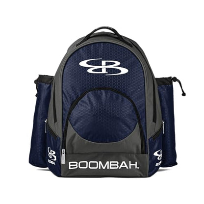 Boombah Tyro Baseball/Softball Bat Backpack - 20" x 15" x 10" - Holds 2 Bats up to Barrel Size of 2-5/8" - color: Charcoal/Navy_C23