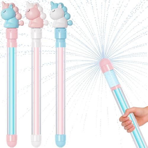 Dsmile 3 PCS Firework-Shaped Spray Water Gun for Kids,Cute Squirt Guns Summer Outdoor Water Toys for Swimming Pool Beach Summer Outdoor Water Party Games - style: Fireworks nozzle(Unicorn)*3