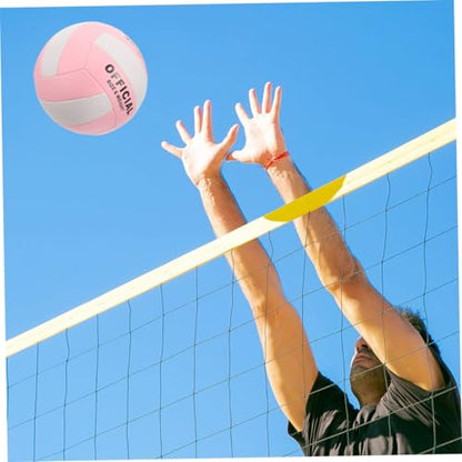 POPETPOP Soft Indoor Volleyball Practice Ball for Adults, Standard Size 5, Soft-Touch Explosion-Proof Machine-Seamed Training Volleyball for Entrance Exam and Indoor Sports
