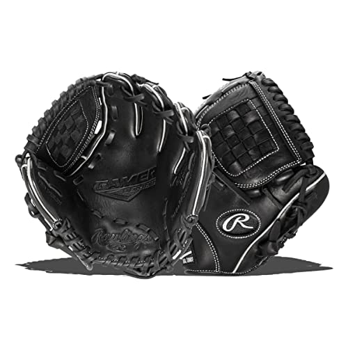 Rawlings Gamer Contour Series Utility Baseball Glove | Youth | Travel | Infield | Outfield | First Base | Black | Right Hand Thrower | Left Hand Thrower - size: 10"
