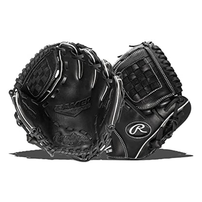 Rawlings Gamer Contour Series Utility Baseball Glove | Youth | Travel | Infield | Outfield | First Base | Black | Right Hand Thrower | Left Hand Thrower - size: 10"