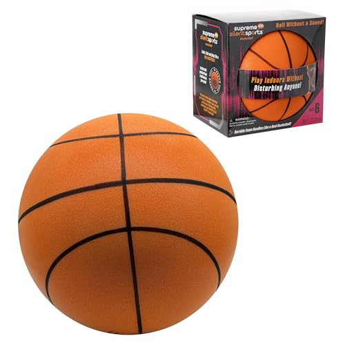 Basketball | Quiet Indoor Safe Premium Foam Ball for Training, Dribbling & Playing, Gift for 3+, Boys & Girls, Never Shrunken or Inflated (1 Pack) - color: Orange, size: Size 6