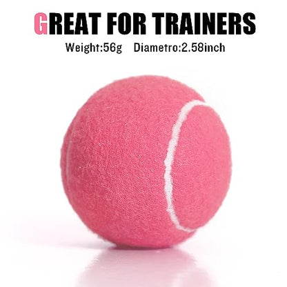 12/18 Pack Tennis Balls for Training, Pet Dog Playing, and Practice with Mesh Bag for Transport and Beginner Training - color: Pink-12Pack