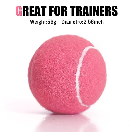 12/18 Pack Tennis Balls for Training, Pet Dog Playing, and Practice with Mesh Bag for Transport and Beginner Training - color: Pink-18Pack