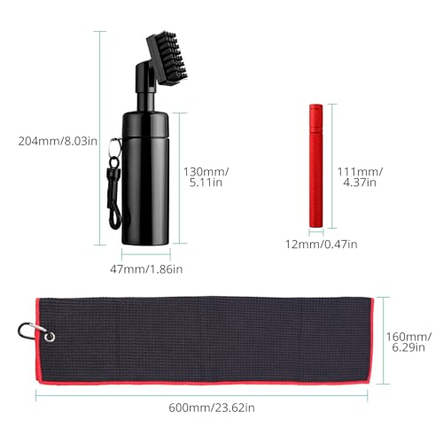 Golf Club Brush Cleaning Kit, Golf Towel, Golf Club Accessories
