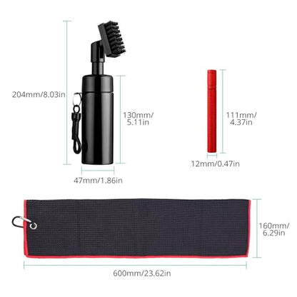 Golf Club Brush Cleaning Kit, Golf Towel, Golf Club Accessories