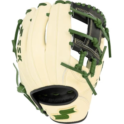 SSK Z5 Craftsman Infield Baseball Glove – 11.25” - 11.5” - 11.75” - 12” – Right & Left Hand Throw - color: Camel/Black/Forest, size: 11.5" - Right Hand Throw